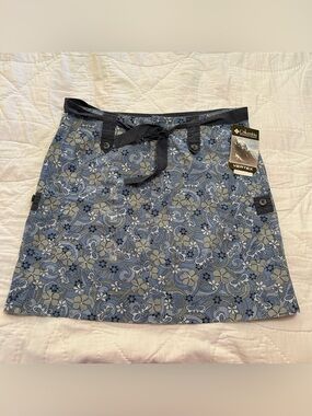 VTG Y2K Columbia Cargo Skirt A-line Womens XL Floral Belted Hiking Gorpcore